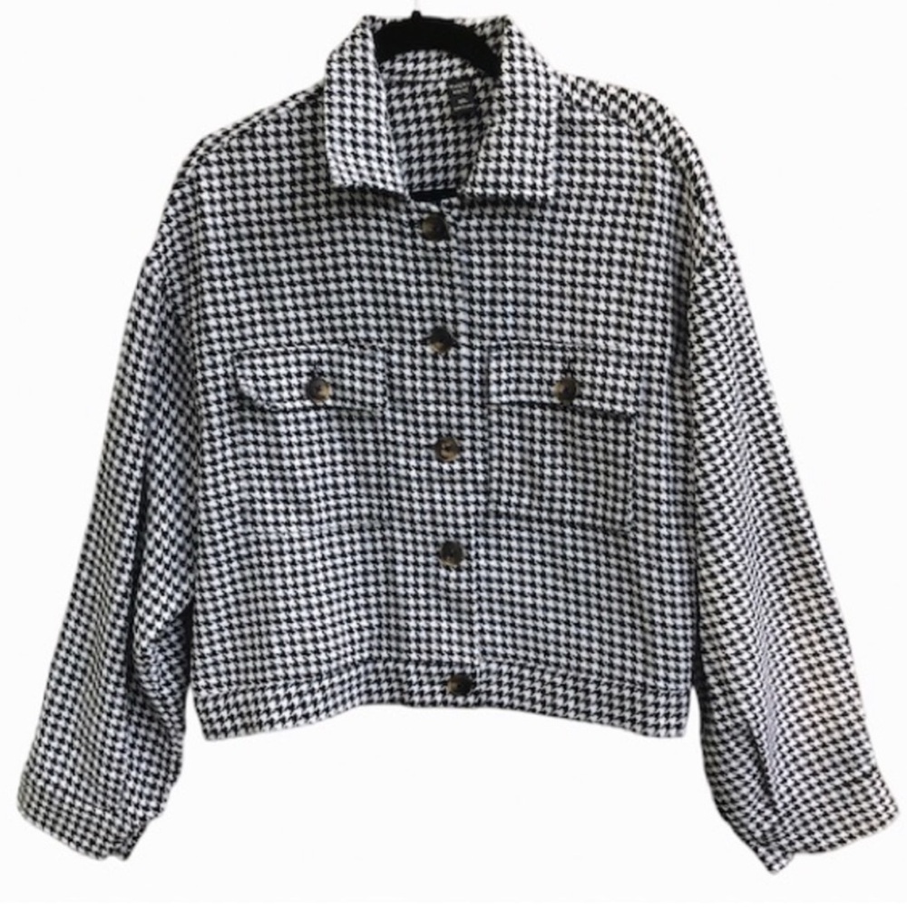 Emery Rose crop houndstooth jacket XXL